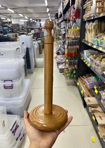 Bej Parlak Ahşap peçetelik