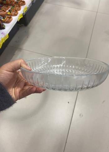 Şeffaf Desenli Cam Tabak 20 cm - Görsel 2