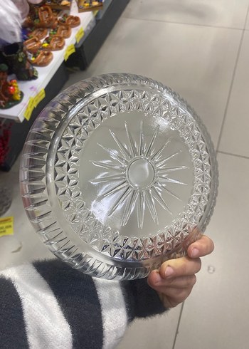 Şeffaf Desenli Cam Tabak 20 cm - Görsel 3
