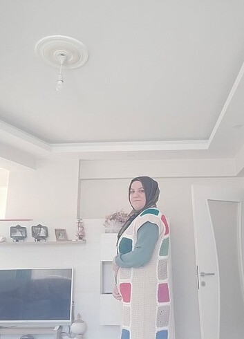 xl Beden Örgü motifli yelek