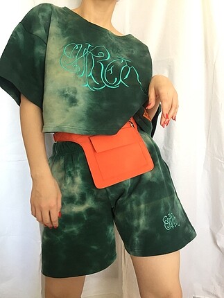 vintage batik şort tişört takım