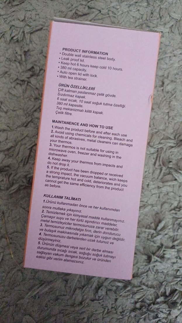 Siyah 380ml Termos Bardak - Görsel 2