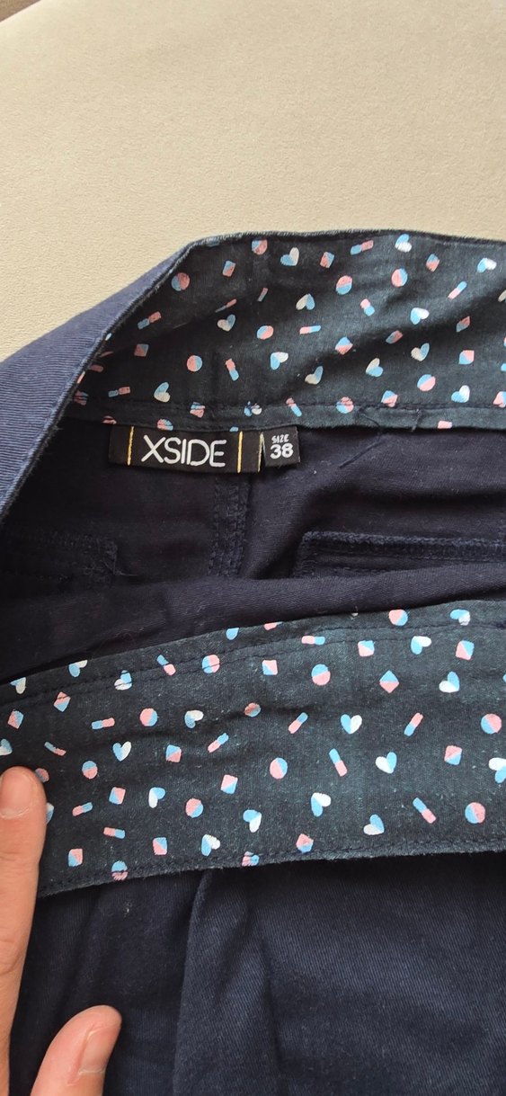 Düğmeli Lacivert Mini Kot Etek - Görsel 3