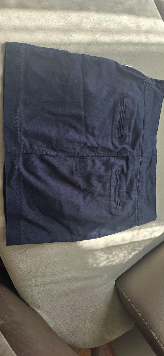 Düğmeli Lacivert Mini Kot Etek - Görsel 2