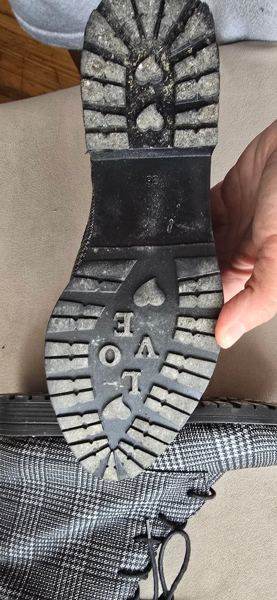 Ekose Desenli Gri Kadın Botlar - Görsel 2