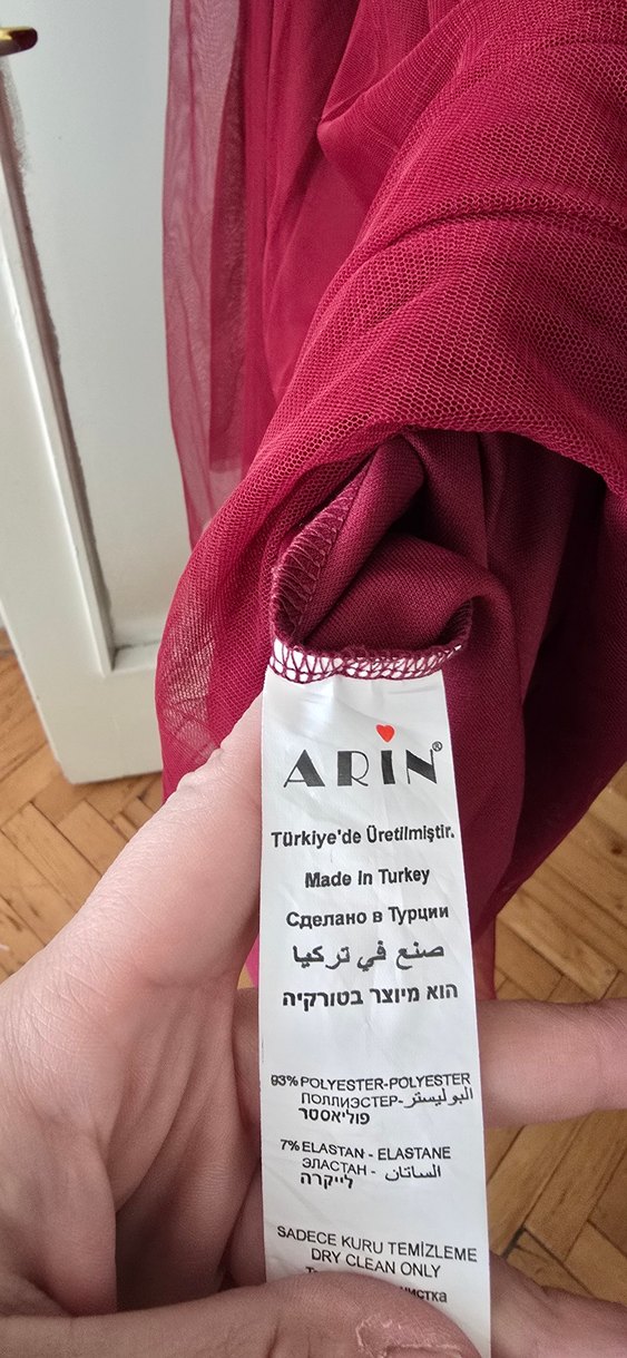 Bordo Straplez Dantel İşlemeli Uzun Abiye Elbise - Görsel 4