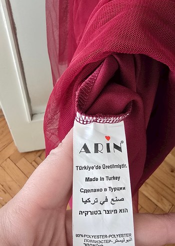 Bordo Dantel İşlemeli Uzun Abiye Elbise - Görsel 4