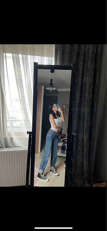 Stradivarius düşük bel straight fit jean