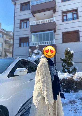 Kadın Camel Midi Kaban, Rahat Kesim, Pofuduk Kollu - Görsel 2