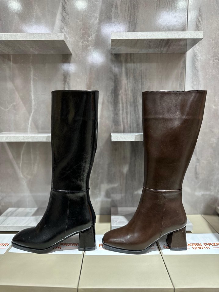 Klasik Kadın Deri Dizüstü çizme - Görsel 2