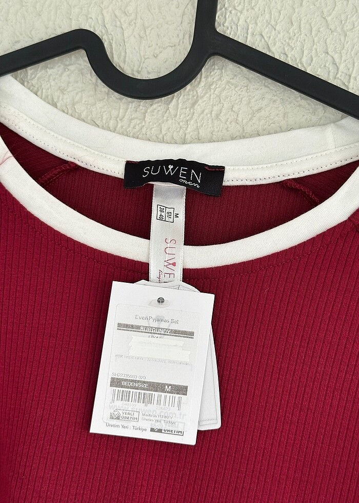 Suwen bordo M erkek pijama takımı - Görsel 4