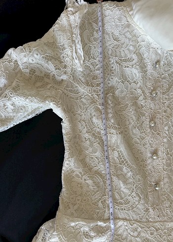 Gamze polat tesettür ekru kupür abiye 38 beden - Görsel 13