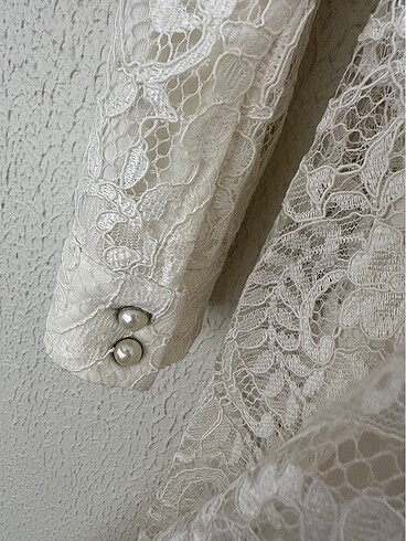 Gamze polat tesettür ekru kupür abiye 38 beden - Görsel 7