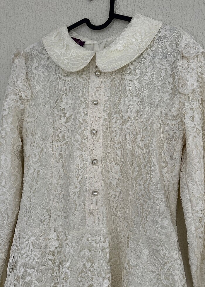 Gamze polat tesettür ekru kupür abiye 38 beden - Görsel 2