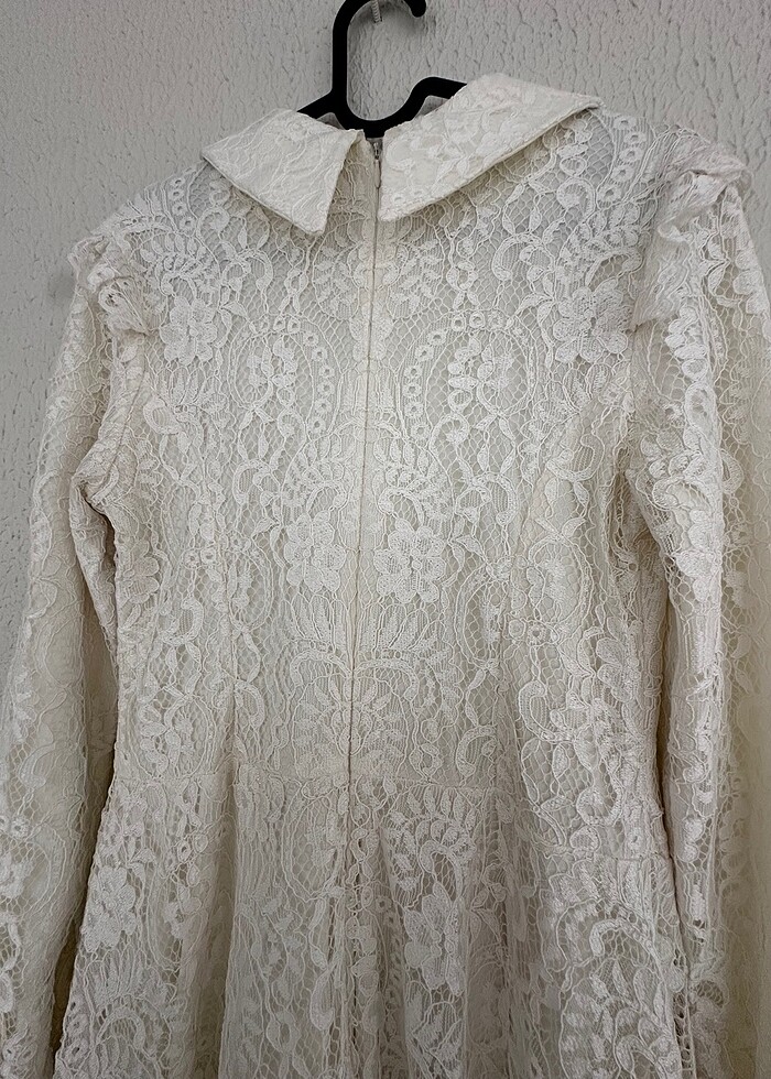 Gamze polat tesettür ekru kupür abiye 38 beden - Görsel 4