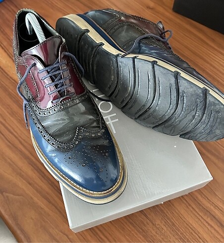 Hotiç deri lacivert - bordo erkek ayakkabı - Görsel 5