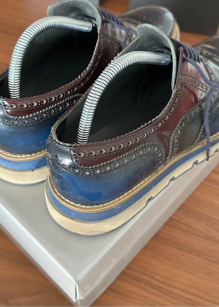 Hotiç deri lacivert - bordo erkek ayakkabı - Görsel 3