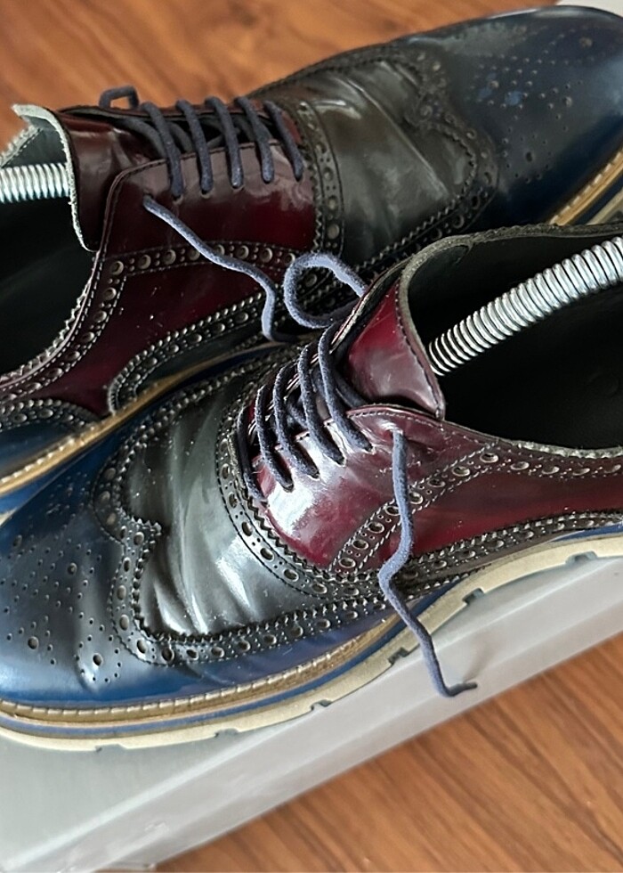 Hotiç deri lacivert - bordo erkek ayakkabı - Görsel 4