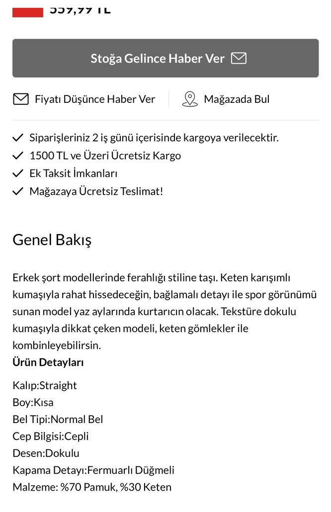 MUDO COLLECTION Erkek Bej Keten Şort - Görsel 3
