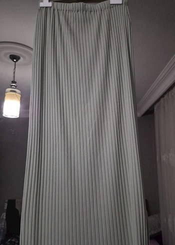 Kadın Pliseli Uzun Gri Etek - Görsel 2