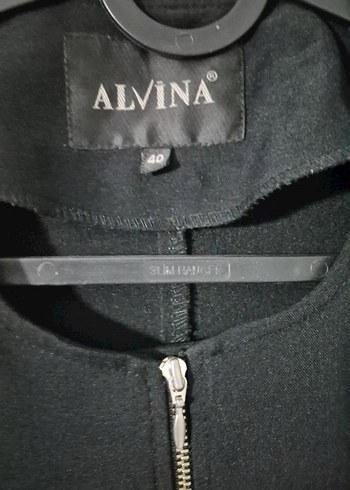 Kadın Siyah Uzun Fermuarlı Spor Kap - Görsel 2