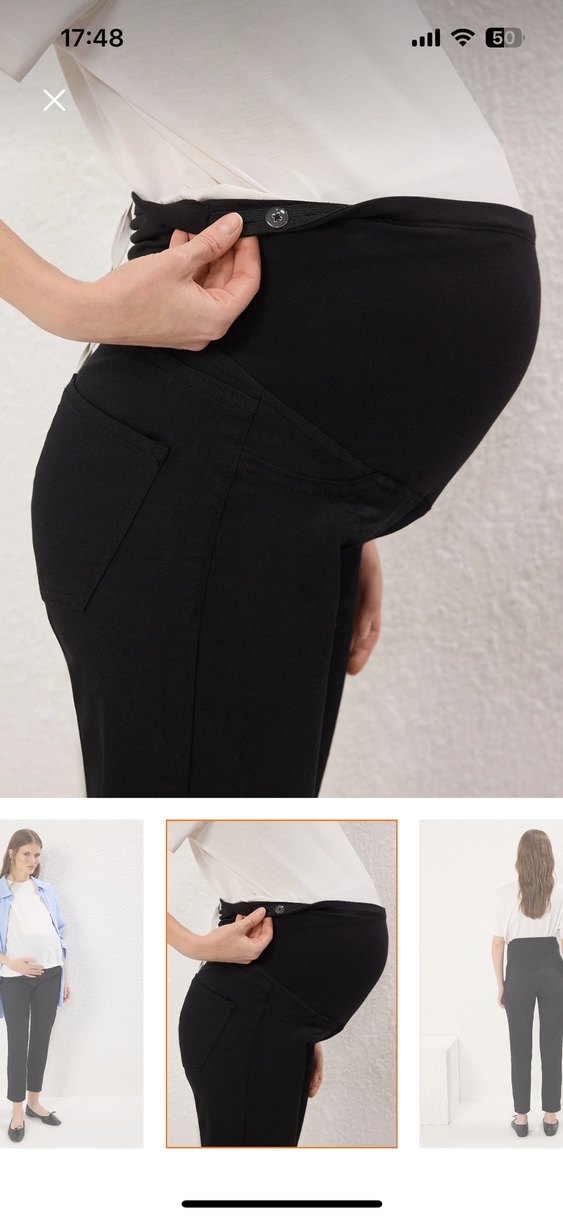 Siyah Hamile Kot Pantolon Rahat Kesim - Görsel 2