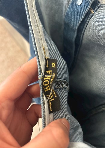 Zara Düğmeli Lacivert Denim Midi kot Elbise