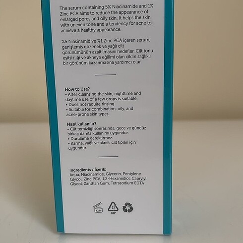 Beden Renk Prozinc Dermotek Niacinamide Serum