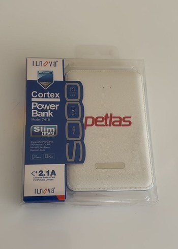 Beyaz Cortex Power Bank 7416 Slim 2.1A