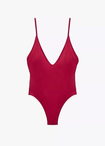 Askılı mayo zara high raise pembe ahududu