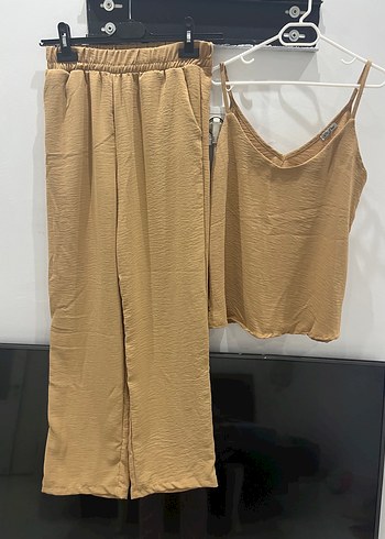 Bej Salaş Keten Kadın Pantolon