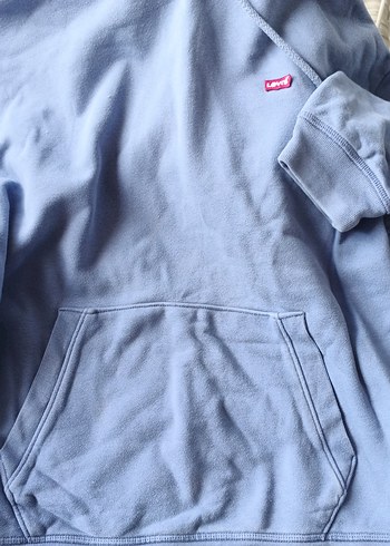 Levis Acik Mavi Kapusonlu Sweatshirt