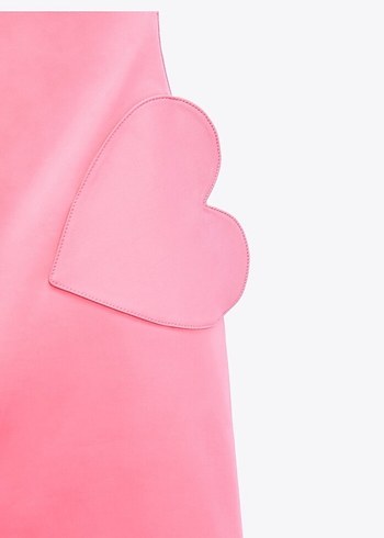 Zara saten pembe kalp detaylı pembe takım - Görsel 5
