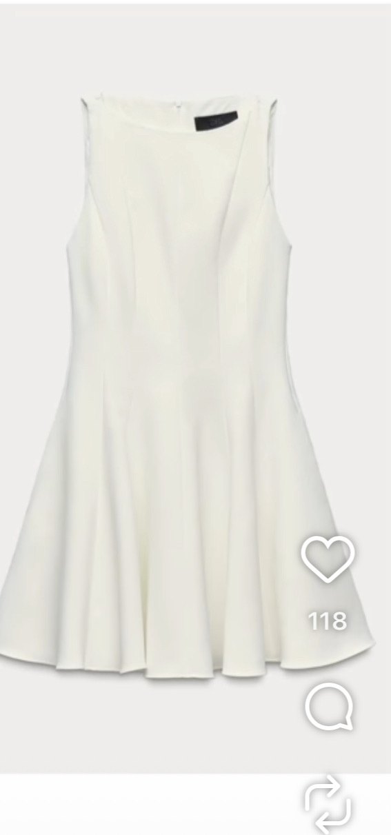 Zara Beyaz Pileli Midi Elbise - Görsel 5