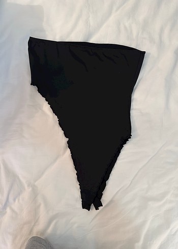 Shein siyah asimetrik crop (S beden) - Görsel 2