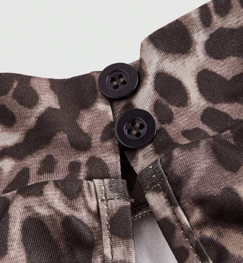 Leoper Desenli Kolsuz Bluz - Görsel 3