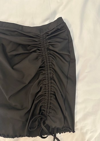 Shein Siyah Büzgülü Mini Etek - Görsel 4