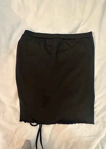 Shein Siyah Büzgülü Mini Etek - Görsel 6