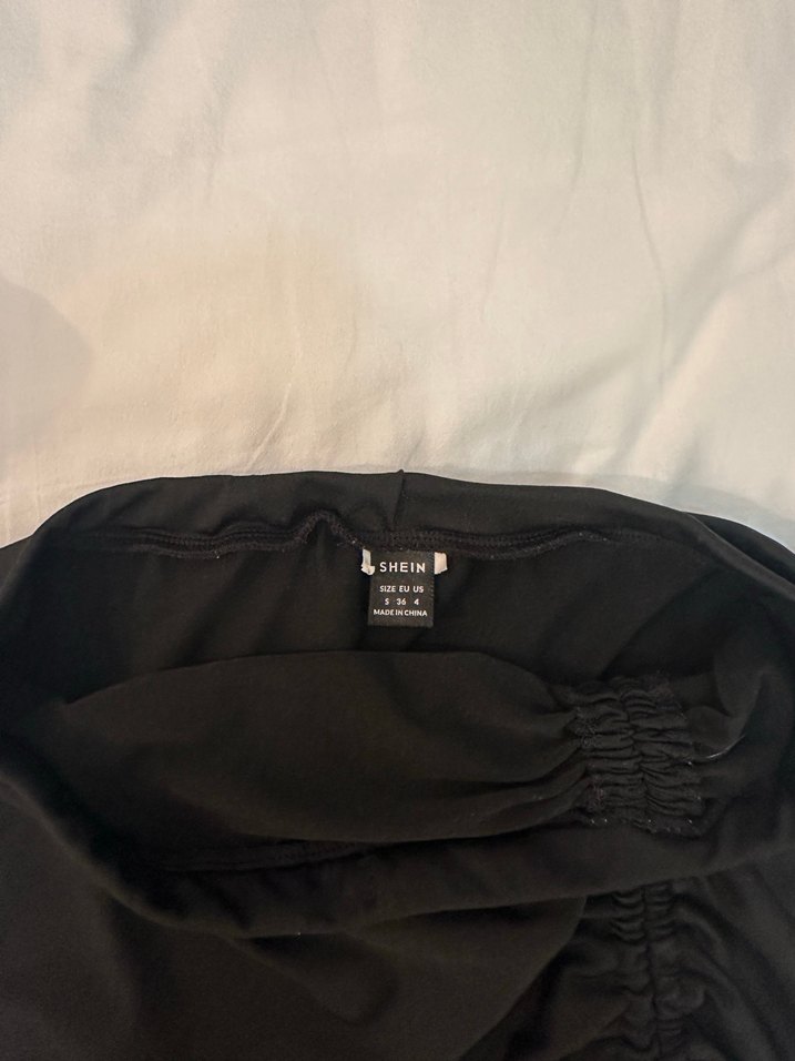Shein Siyah Büzgülü Mini Etek - Görsel 5