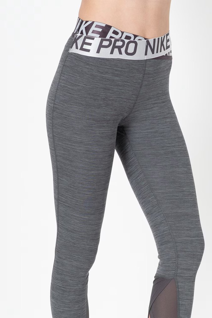 Gri nike pro tayt ve üst spor takımı - Görsel 4