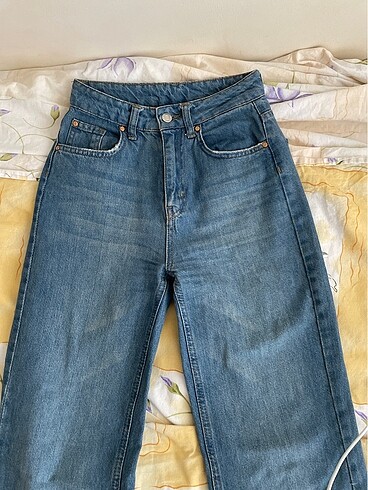 mavi yüksek bel wide leg jeans