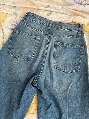 mavi yüksek bel wide leg jeans - Görsel 7