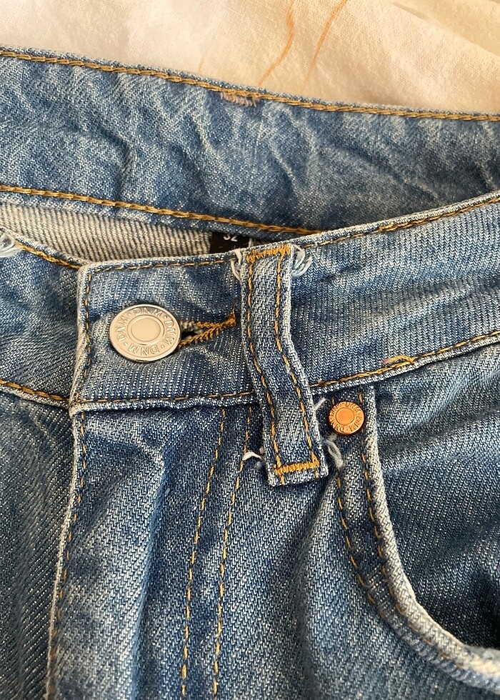 mavi yüksek bel wide leg jeans - Görsel 3