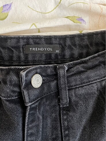 32 Beden siyah kargo cepli yüksek bel wide leg jeans