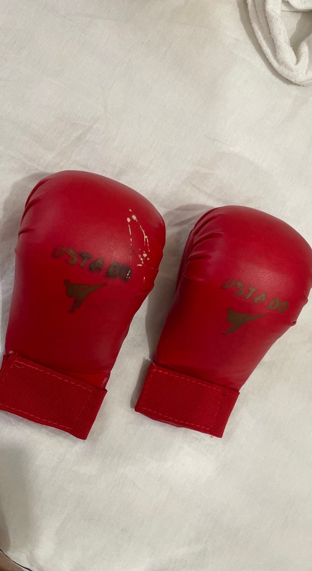 Deri Kırmızı Boks Eldiveni Velcro - Görsel 4