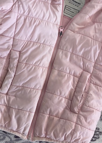 Kız Çocuk Pembe Kapüşonlu Fermuarlı Mont - Görsel 3