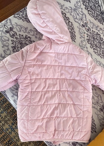 Kız Çocuk Pembe Kapüşonlu Fermuarlı Mont - Görsel 4