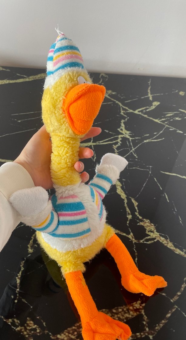 Renkli Çizgili Peluş Ördek Oyuncak - Görsel 4