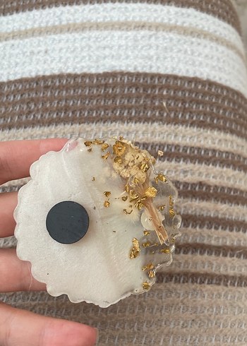 Beyaz Bohem Çiçekli Magnet - Görsel 2