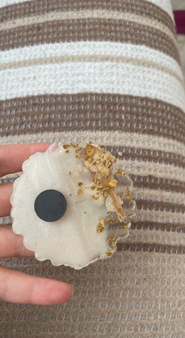 Beyaz Bohem Çiçekli Magnet - Görsel 2